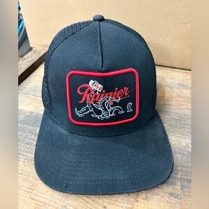Black Rainer Beer  Hat with Tentacle Patch